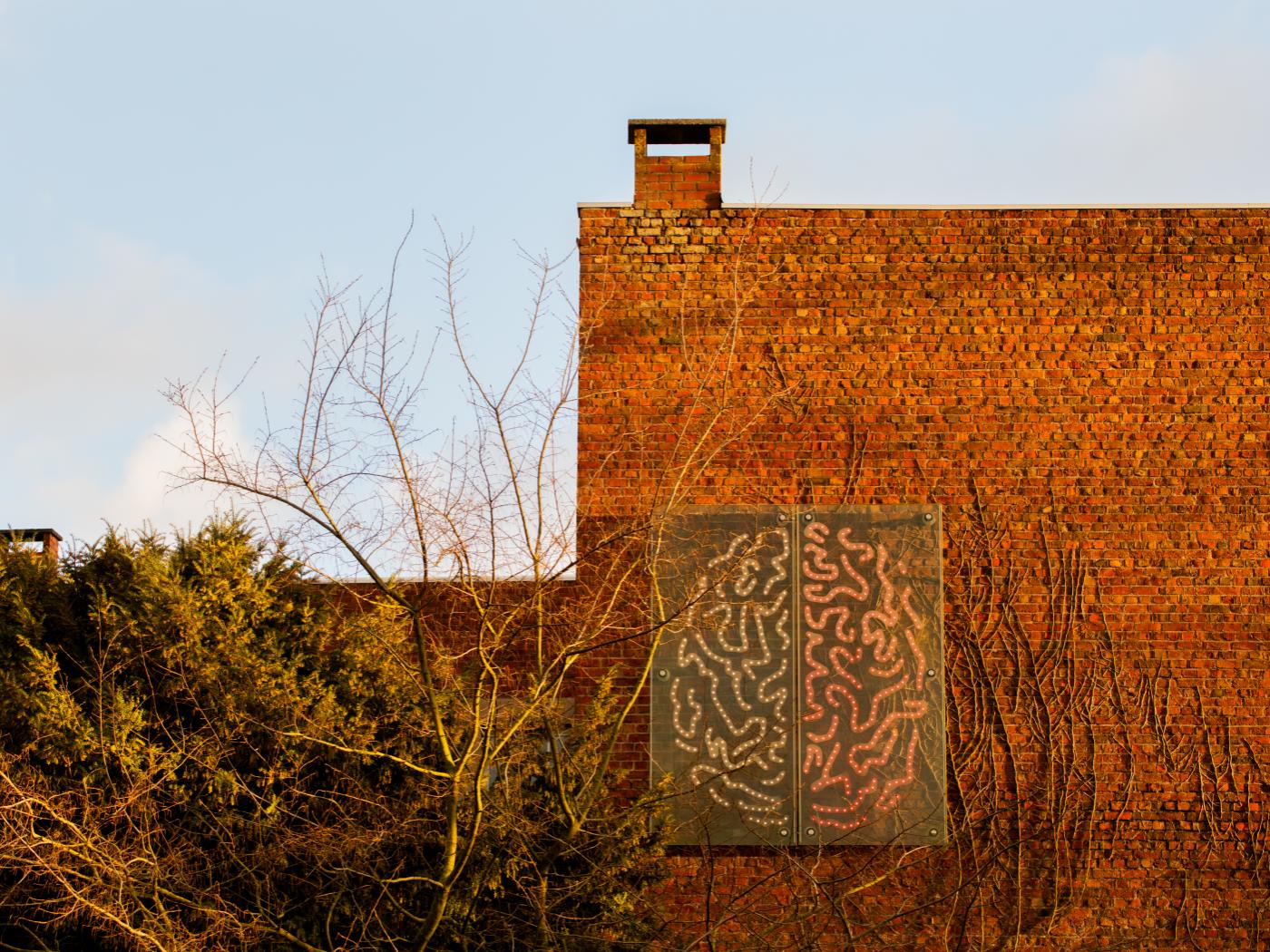 Begijnhofpark - lichtkunstwerk Hersenhelften 